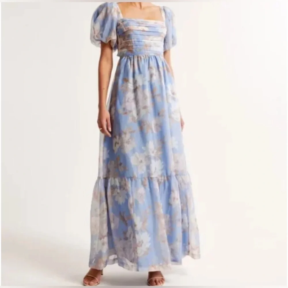 NWT Abercrombie & Fitch Emerson Drama Bow Back Maxi Dress Size XS